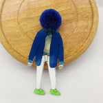 Fashion Brooch Pins for Woman Brooches Cute Girls Cartoon Models Acrylic Brooches Kawaii Pompom Clothing Jewelry Accessories