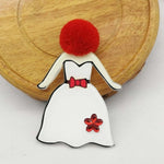 Fashion Brooch Pins for Woman Brooches Cute Girls Cartoon Models Acrylic Brooches Kawaii Pompom Clothing Jewelry Accessories