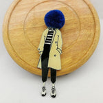 Fashion Brooch Pins for Woman Brooches Cute Girls Cartoon Models Acrylic Brooches Kawaii Pompom Clothing Jewelry Accessories