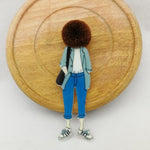 Fashion Brooch Pins for Woman Brooches Cute Girls Cartoon Models Acrylic Brooches Kawaii Pompom Clothing Jewelry Accessories