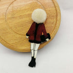 Fashion Brooch Pins for Woman Brooches Cute Girls Cartoon Models Acrylic Brooches Kawaii Pompom Clothing Jewelry Accessories