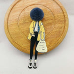 Fashion Brooch Pins for Woman Brooches Cute Girls Cartoon Models Acrylic Brooches Kawaii Pompom Clothing Jewelry Accessories