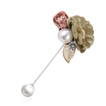 RINHOO Ladies Cloth Art Pearl Fabric Flower Brooch Pin Cardigan Shirt Shawl Pin Professional Coat Badge Jewelry Accessories