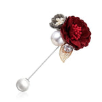 RINHOO Ladies Cloth Art Pearl Fabric Flower Brooch Pin Cardigan Shirt Shawl Pin Professional Coat Badge Jewelry Accessories