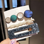 New 3PCS/Set Fashion Pearls Acetate Geometric Hair Clips For Women Girls Headband Sweet Hairpins Barrettes Hair Accessories Set