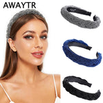 AWAYTR New Fashion Solid Braided Padded Headband for Women Ladies Hairband Girls Headwear Headdress Hair Accessories
