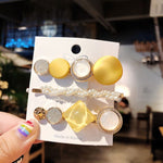 New 3PCS/Set Fashion Pearls Acetate Geometric Hair Clips For Women Girls Headband Sweet Hairpins Barrettes Hair Accessories Set