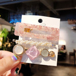 New 3PCS/Set Fashion Pearls Acetate Geometric Hair Clips For Women Girls Headband Sweet Hairpins Barrettes Hair Accessories Set