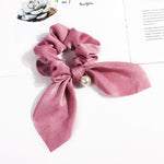 New Chiffon Bowknot Elastic Hair Bands For Women Girls Pearl Scrunchies Headband Hair Ties Ponytail Holder Hair Accessories
