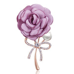 RINHOO Ladies Cloth Art Pearl Fabric Flower Brooch Pin Cardigan Shirt Shawl Pin Professional Coat Badge Jewelry Accessories