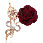 RINHOO Ladies Cloth Art Pearl Fabric Flower Brooch Pin Cardigan Shirt Shawl Pin Professional Coat Badge Jewelry Accessories