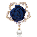 RINHOO Ladies Cloth Art Pearl Fabric Flower Brooch Pin Cardigan Shirt Shawl Pin Professional Coat Badge Jewelry Accessories
