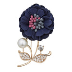 RINHOO Ladies Cloth Art Pearl Fabric Flower Brooch Pin Cardigan Shirt Shawl Pin Professional Coat Badge Jewelry Accessories
