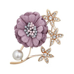 RINHOO Ladies Cloth Art Pearl Fabric Flower Brooch Pin Cardigan Shirt Shawl Pin Professional Coat Badge Jewelry Accessories