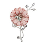 RINHOO Ladies Cloth Art Pearl Fabric Flower Brooch Pin Cardigan Shirt Shawl Pin Professional Coat Badge Jewelry Accessories