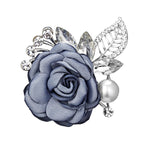 RINHOO Ladies Cloth Art Pearl Fabric Flower Brooch Pin Cardigan Shirt Shawl Pin Professional Coat Badge Jewelry Accessories