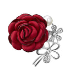 RINHOO Ladies Cloth Art Pearl Fabric Flower Brooch Pin Cardigan Shirt Shawl Pin Professional Coat Badge Jewelry Accessories