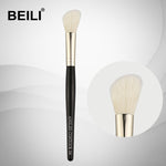 BEILI 1 Piece100% Real Goat Hair Black handle Highlight Blush Long Hair Single Makeup Brushes 06#