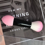 1pc Professional blusher brush 2 heads Nylon Make up Brushes Two Head Metal Cosmetic Tools with Sponge Pink Color drop shipping