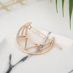 Fashion Woman Hair Accessories Triangle Hair Clip Pin Metal Geometric Alloy Moon Circle Hairgrip Barrette Girls Headwear