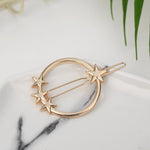 Fashion Woman Hair Accessories Triangle Hair Clip Pin Metal Geometric Alloy Moon Circle Hairgrip Barrette Girls Headwear