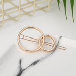 Fashion Woman Hair Accessories Triangle Hair Clip Pin Metal Geometric Alloy Moon Circle Hairgrip Barrette Girls Headwear