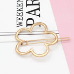 Fashion Woman Hair Accessories Triangle Hair Clip Pin Metal Geometric Alloy Moon Circle Hairgrip Barrette Girls Headwear
