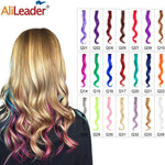 Alileader 18Inch Curly Clip One In Hair Extensions Natural Long Synthetic Hairpieces For Women Girl Pink Blue Colorful
