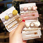 New 3PCS/Set Fashion Pearls Acetate Geometric Hair Clips For Women Girls Headband Sweet Hairpins Barrettes Hair Accessories Set