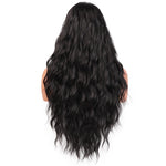 AISI HAIR  Long Wavy Black Wigs Brown and Red Wave Synthetic Wig for Women Natural Middle Part Heat Resistant Hair