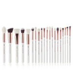Jessup brushes Pearl White/Rose Gold Makeup brushes set Professional Beauty Make up brush Natural hair Foundation Powder Blushes