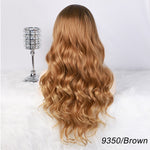 AISI HAIR Long Wavy Ombre Blonde Wig Platinum Blonde Synthetic Wigs for African American Women Two Tone Natural Middle Part Wig