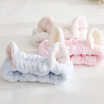 Women Girls Cute Coral Fleece Cat Ears Elastic Headbands Soft Comfortable Wash Face Bath Hairbands Photo Prop Hair Accessories