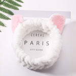 Women Girls Cute Coral Fleece Cat Ears Elastic Headbands Soft Comfortable Wash Face Bath Hairbands Photo Prop Hair Accessories