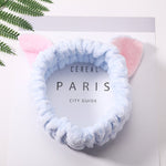 Women Girls Cute Coral Fleece Cat Ears Elastic Headbands Soft Comfortable Wash Face Bath Hairbands Photo Prop Hair Accessories