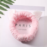 Women Girls Cute Coral Fleece Cat Ears Elastic Headbands Soft Comfortable Wash Face Bath Hairbands Photo Prop Hair Accessories
