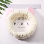 Women Girls Cute Coral Fleece Cat Ears Elastic Headbands Soft Comfortable Wash Face Bath Hairbands Photo Prop Hair Accessories