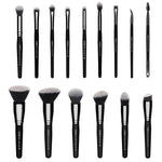 Zoreya Brand 15pcs Black Makeup Brushes Set Eye Shadow Powder Foundation Brush For Makeup Best Blending Concealer Cosmetic Tools