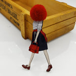 Fashion Brooch Pins for Woman Brooches Cute Girls Cartoon Models Acrylic Brooches Kawaii Pompom Clothing Jewelry Accessories