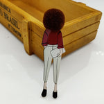 Fashion Brooch Pins for Woman Brooches Cute Girls Cartoon Models Acrylic Brooches Kawaii Pompom Clothing Jewelry Accessories