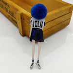Fashion Brooch Pins for Woman Brooches Cute Girls Cartoon Models Acrylic Brooches Kawaii Pompom Clothing Jewelry Accessories