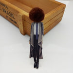 Fashion Brooch Pins for Woman Brooches Cute Girls Cartoon Models Acrylic Brooches Kawaii Pompom Clothing Jewelry Accessories