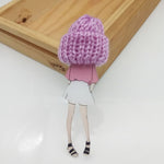 Fashion Brooch Pins for Woman Brooches Cute Girls Cartoon Models Acrylic Brooches Kawaii Pompom Clothing Jewelry Accessories